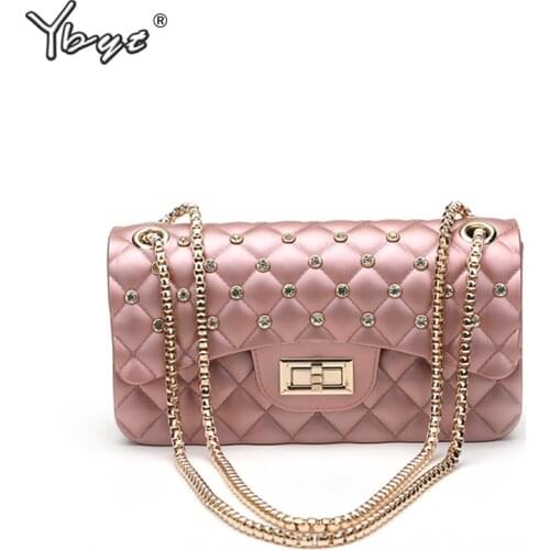 YBYT Brand 2019 Fashion Casual Diamond Lattice Shoulder Bag For Women Messenger Bag Chain Women Luxury Handbags bolsa feminina