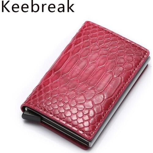 Rfid Card Holder Women Men Wallets Money Bag Male Vintage Red Organ Purse 2019 Small Leather Slim Wallets Thin Mini Wallet Walet