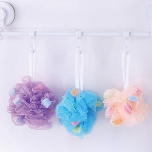 1pcs Random Color Scrubber Mesh Nylon Bathroom Accessories Body Cleaning Sponge Body Exfoliating Tools Shower Balls Bath Ball