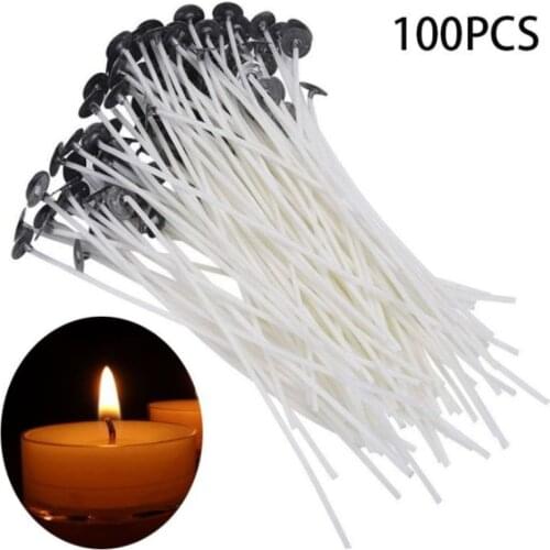 100pcs 2.5-20cm Candle Wicks Smokeless Wax Pure Cotton Braid Core DIY Candle Making Oil Lamp Candle Core Wax Line Party Supplies