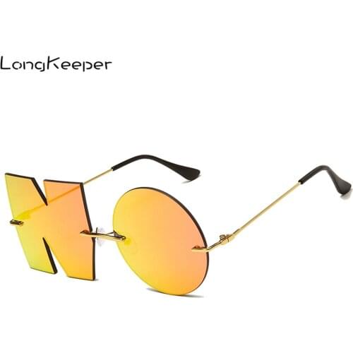 2020 Vintage Round Sunglasses Women Men Luxury Brand Unique Letters Sun Glasses Lady Cool Retro Mirror Lens Eyewear Female
