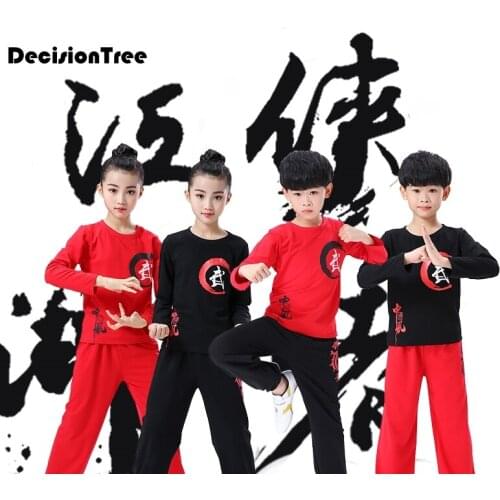 2021 children sanda uniform chinese traditional wushu suit for kids martial arts sets kick boxing chinoiserie top+pants outfit