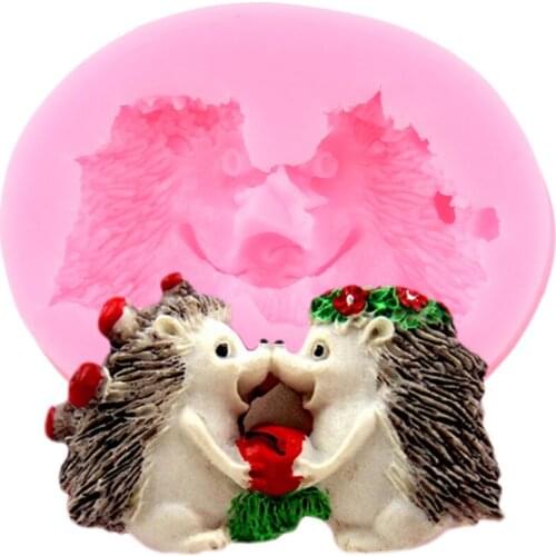 3D Hedgehog Animal Silicone Molds DIY Baby Birthday Fondant Cake Decorating Tools Candy Polymer Clay Chocolate Gumpaste Mold