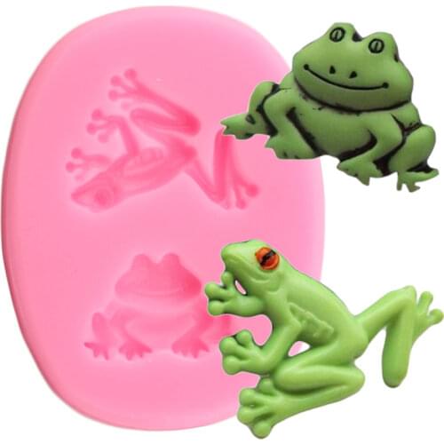 3D Frog Silicone Molds Baby Birthday Cupcake Topper Fondant Cake Decorating Tools Resin Clay Candy Chocolate Gumpaste Moulds