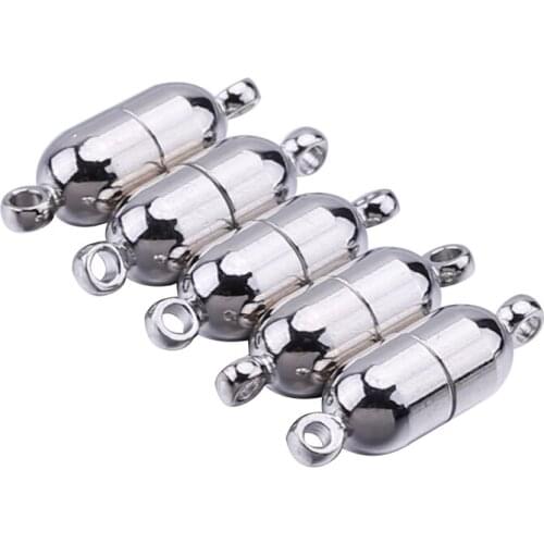 50pcs Cylindrical magnetic magnetic buckle silver necklace bracelet jewelry accessories 6mm