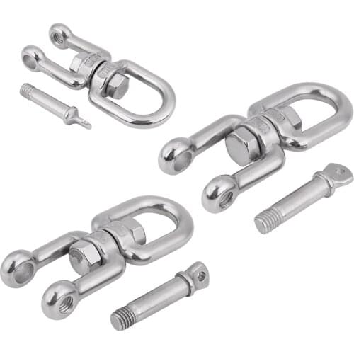 6mm Heavy Duty 304 Stainless Steel Swivel Ring Snap Rolling Shackle Device rust-proof electrolytic polishing process