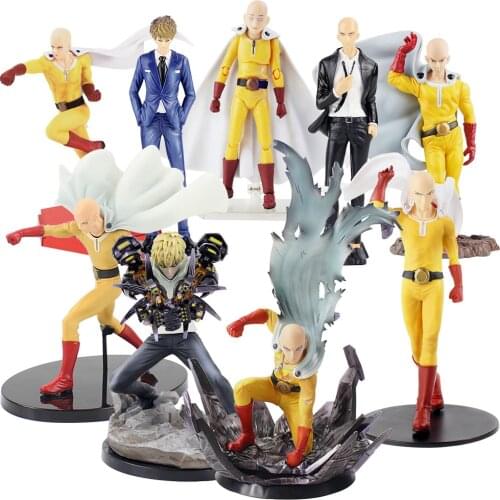 8-25cm Anime One Punch Man Saitama Sensei Genos Cannons Robot PVC Action Figure Collection Model Toys Gifts Brinquedos