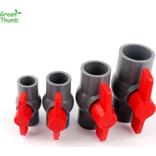 8pcs Grey PVC Pipe Socket Inner Dia 20/25/32/40mm Ball Valve With 90 Degree Rotation Red Handle Agricultural Easy Control Water
