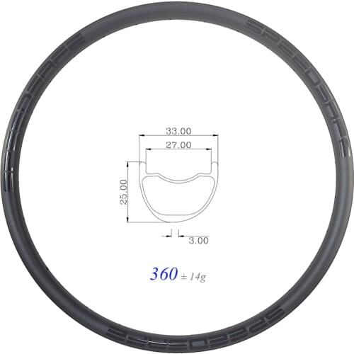360g 29er MTB XC SL 33mm asymmetric clincher tubeless carbon rim 25mm deep 27mm inner wide 24H 28H 32H UD 3K 29in mountain wheel