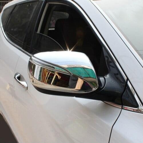 Car Stickers ABS Chrome External Side Door Mirror Covers Rear View Mirror Trim Frames 2Pcs For Hyundai Santa Fe ix45 2013-2018