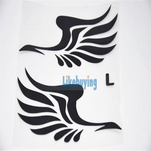 Free shipping !1 Pair Car Styling Angel Wings Car Sticker Decals Reflective Waterproof On Rear Windshield Door Rear view Mirror