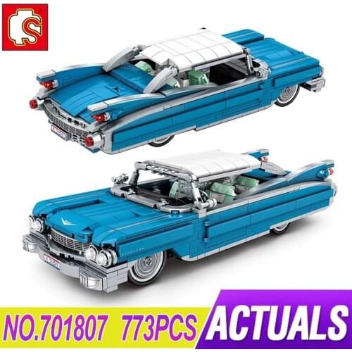 Sembo Blocks 701807 Blue Convertible Car 773pcs Compatible Speed Champions Building Bricks Educational Toys Christmas Gifts