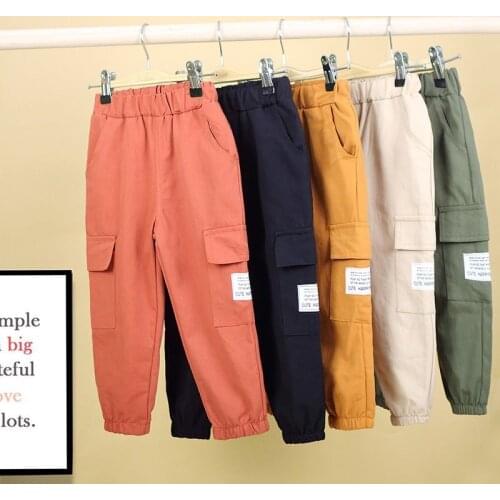 Boys Spring and Autumn New Pants 2021 Childrens Casual Overalls Trousers