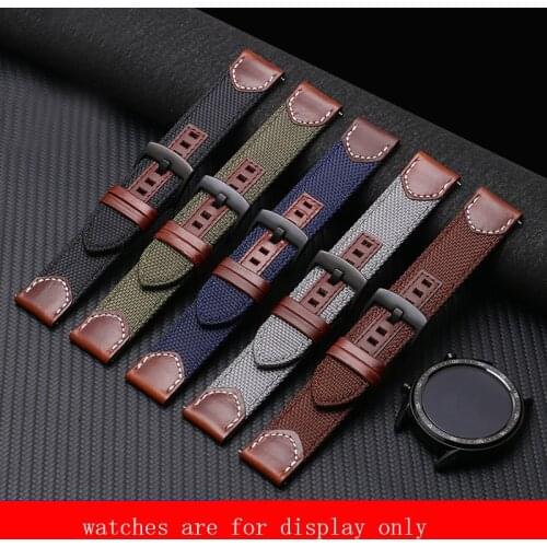 Suitable For Huawei GT2 PRO Sport Nylon Watchband 20mm 22mm Black Gray Blue Leather Bracelet Quick Release