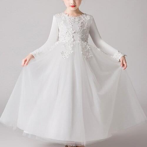 Kids Dress For Girls Wedding Party Frock Flower Gown Princess Summer Dress Childrens Tutu Embroidery Beads Long Dress ck683