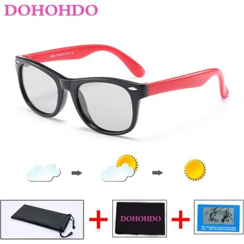 DOHOHDO 2020 Children Polarized Sunglasses Glasses Boys Girls Baby TR90 Silicone UV400 Photochromic Sun Glasses Oculos De Sol