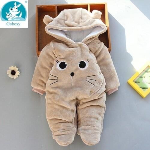 2020 new born Fleece Infant Baby girl Animal Bear Style Kids Overalls Newborns Cute Clothes for Baby boy Footies hooded pyjamas