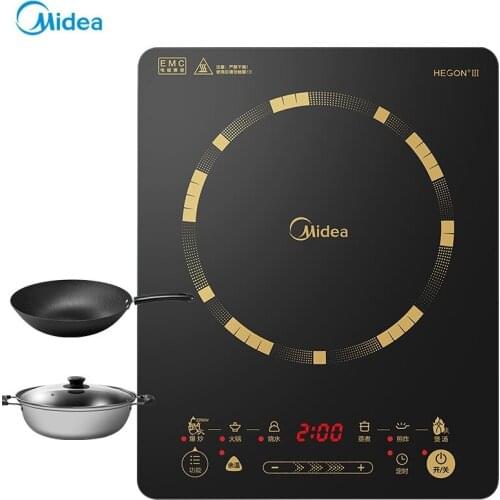 Midea induction cooker household intelligent large firepower 2200W high power upgrade porridge steam hot pot
