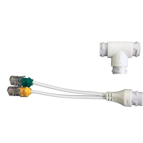 POE Camera Simplified Wiring Connector, Splitter, 2-in-1 Network Cabling Connector, Three-way RJ45 Head Security Camera Install