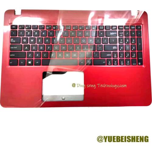 YUEBEISHENG New/Org For ASUS X540S X540L A540L K540L A540UP X540SA X540L palmrest upper cover US keyboard,Red