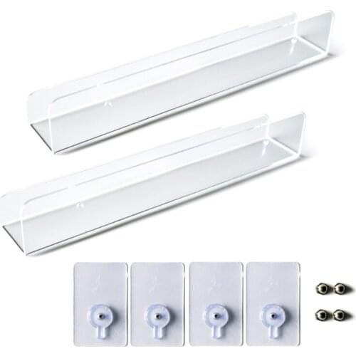 2 Pack Clear Vinyl Record Shelf Wall Mount ,Acrylic Album Record Holder Display Your Daily LP Listening in Office Home