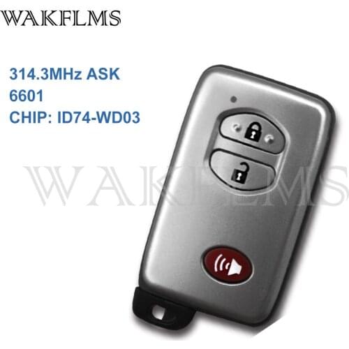 New 3 Buttons 314.3MHz PCB 6601 ID74 Smart Remote Key For Toyota Land Cruiser 200 RAV-4 Replace Genuine Key 271451-6601