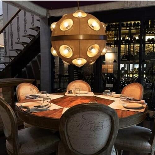 New vintage pendant lamp Nostalgic linen twine fabric lighting simple Nordic retro pendant light led loft lamp pendant light