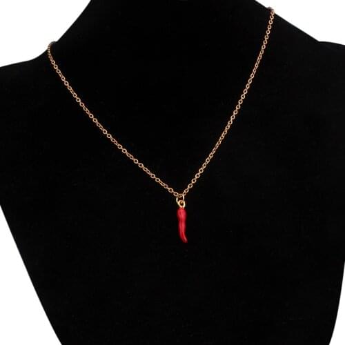 New hot capsicum cayenne necklaces girls gold color new cute enamel chili hot pepper necklace women jewelry accessories gifts