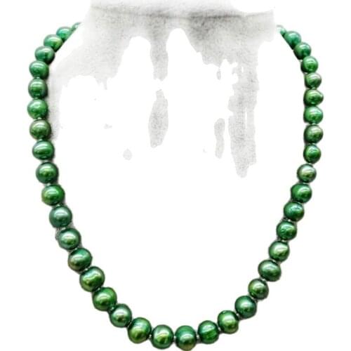 Freshwater pearl purple near round 8-9mm necklace 17inch FPPJ wholesale beads nature