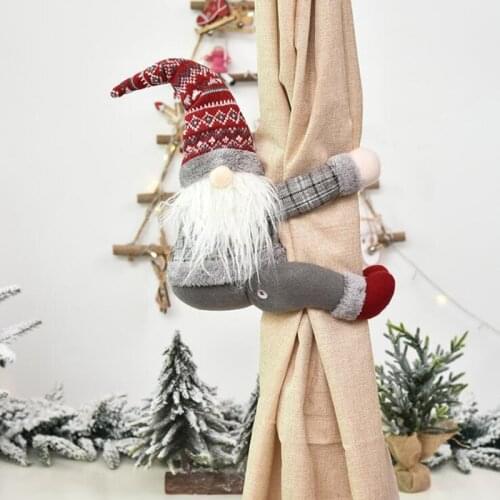 Christmas Curtain Button Santa Claus Elk Merry Christmas Windows Decor For Home Xmas Gifts Navidad