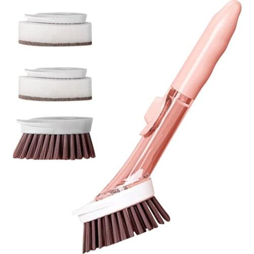 Soap Dispensing Dish Brush and Sponge Household Cleaning Brushes Multifunctional Dishwashing Sponges for Pot Pan Dishes