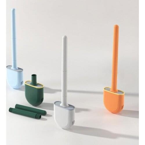 Wall-Mounted Toilet Brush with Holder Detachable Handle Cleaning Tool Bathroom Accessories Sets Corner Cleaning