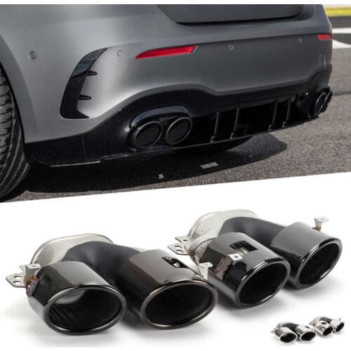 Muffler exhaust 304 Stainless Steel Quad Exhaust Tips Replacement for Mercedes-AMG A45 W177 CLA45 C118 2019-2021 stainless