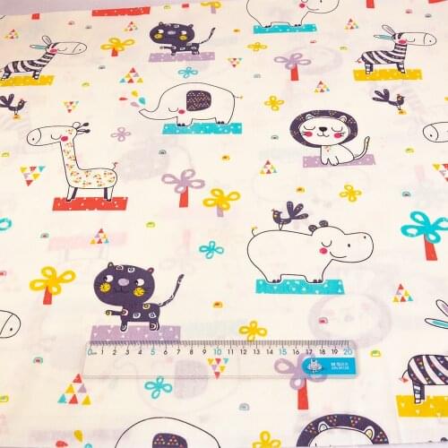 Teramila Fabric 100% Cotton Lovely Animals Style Twill Material Sewing Bed Sheet DIY Baby Dress Scrapbook Decoration CM Textile
