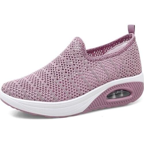 Spring Summer Shoes Woman Breathable Air Mesh Flat Platform Women Shoes Casual Slip On Womens Loafers Swing Wedges Ladies Shoe