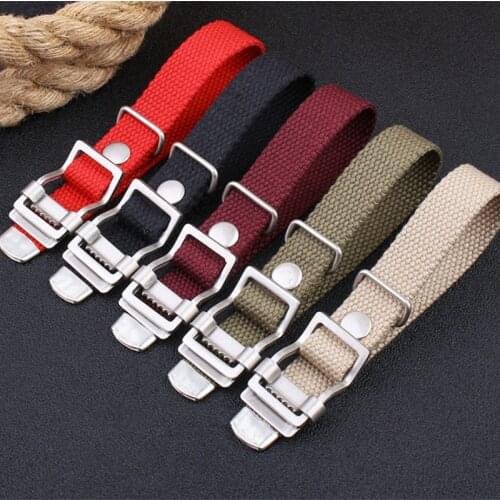 Thickening Zulu Canvas Nylon Watchband 20mm 22mm Ring Buckle Nato Men Sport Sweatproof Replacement Bracelet Watch Band Strap