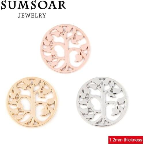 Sumsoar Jewelry 1.2mm Thickness Onyx Tree Coin 33mm Large Size for 35mm Coin Locket Charm Pendant Jewelry 10pcs/lot