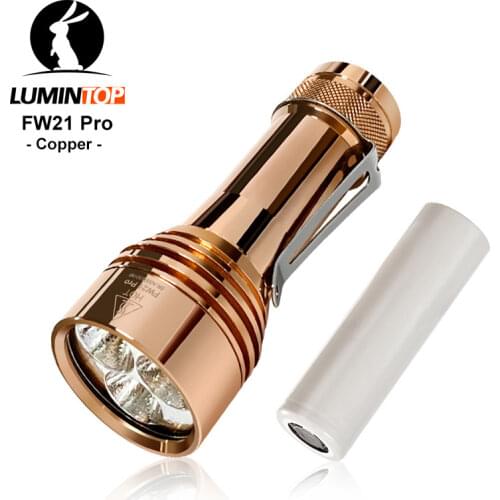 Original Lumintop FW21 PRO Copper LED Flashlight Cree XHP50.2 10000 Lumens Rechargeable Flashlight by 21700/18650 Battery