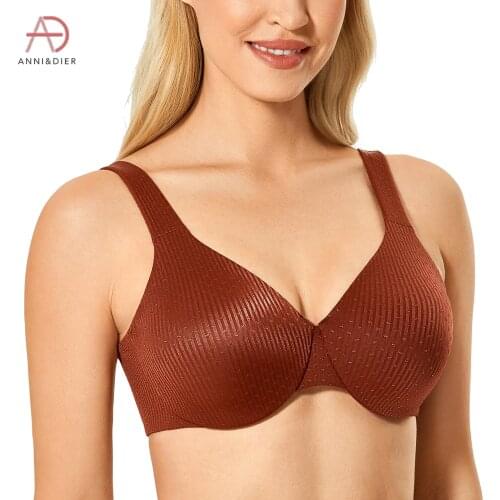 Womens Plus Size Minimizer Bra Unlined Underwire Full Coverage Floral Seamless