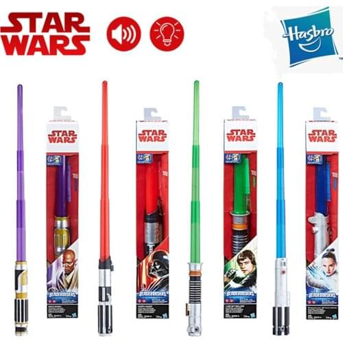 Hasbro Star Wars Lightsaber Darth Vader Rey Luke Foelie Windu Zware Dueling Hoge Kwaliteit Light Saber Toy New Year gift
