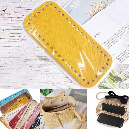 1 Pc Long Bottom For Knitted Bag Pu Leather Bag Accessories Handmade Bottom With 52 Holes Diy Crochet Bag Bottom 22x10cm
