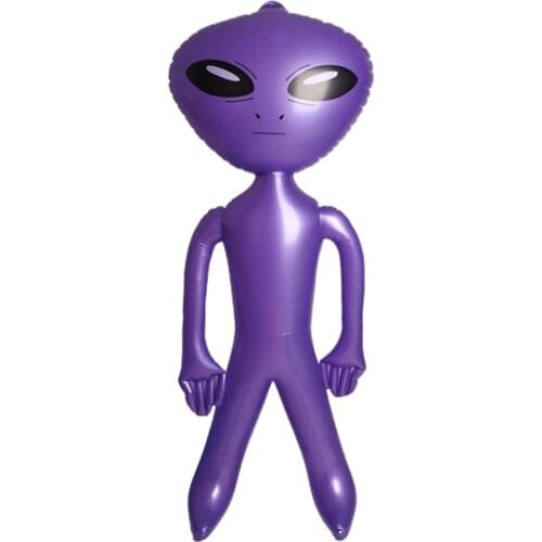 1PC Alien Shaped Doll Model Inflatable Alien Doll Party Decor(Purple)