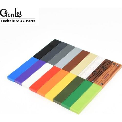 10-50Pcs/Lot Elements Brick Parts 2431 Flat Tile 1x4 with Groove MOC Building Block DIY Toys Accessory Fit Bricklink Rebirckable