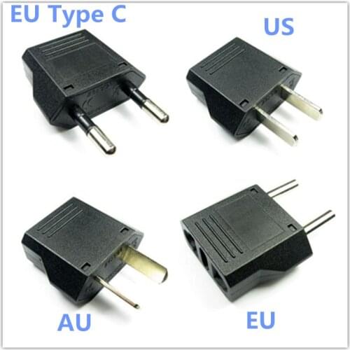 2pcs European EU Plug Adapter American Australian Japan CN US To EU Euro Type C AC Travel Power Adapters Electrical Plug Sockets