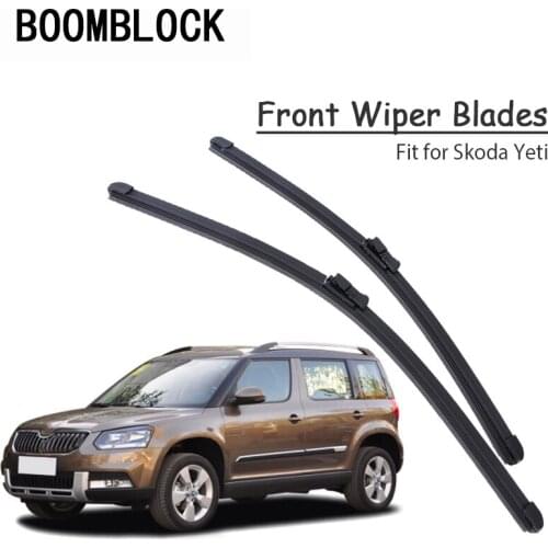 BOOMBLOCK 2pc Car Windshield Rubber Wiper Blades Arm Kit For Skoda Yeti 2016 2015 2014 2013-2009