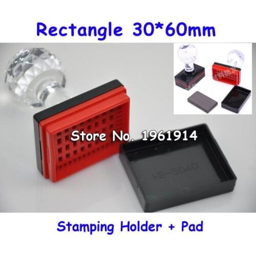 5 Sets Rectangle 30x60mm Holder Rubber Pad for Photosensitive Flash Stamp Shell Photosensitive Material Selfinking Stamping