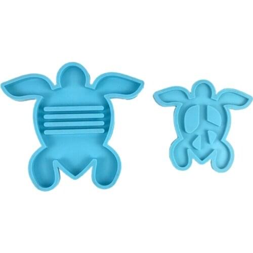 5 Pcs/Set Tortoise Coaster + Stand Resin Mold Cup Mat + Holder Silicone Mould M2EA