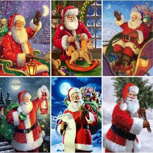 DIY Santa Claus 5D Diamond Painting Full Square Drill Christmas Gift Home Decoration Embroidery Cross Stitch Handcraft Art Kits
