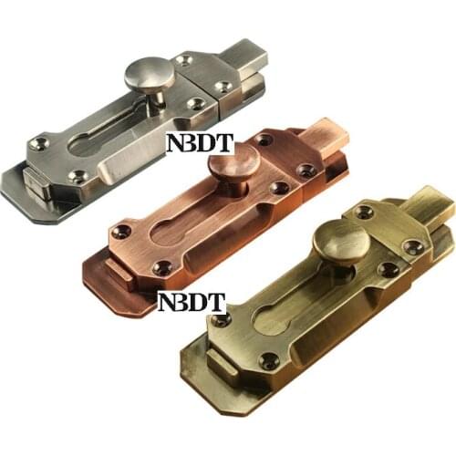 3“ 4" 5” Zinc Alloy Antique European Door Slide Bolt Latch Lock Burglarproof Sliding Window Brushed Gold Red Bronze Copper