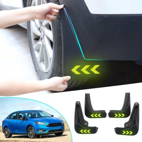 Car Fender Flares Mud Flaps Mudguards Reflective Warning Mudflaps Splash Guards For Ford Focus Sedan 2012 2013 2014 2015 2016